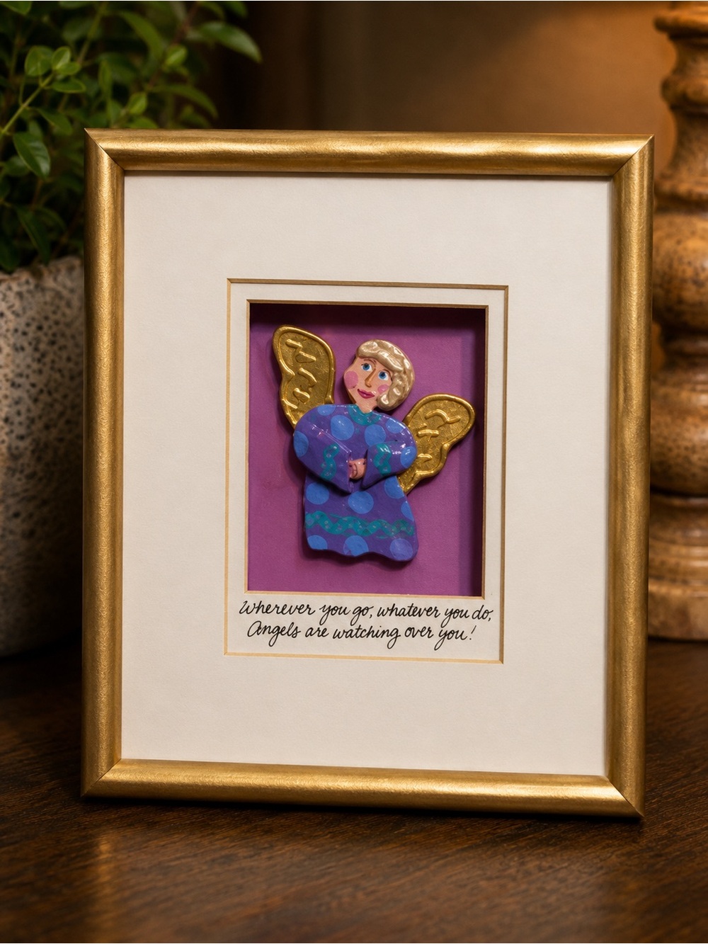 Bright Star Designs angel shadow box framed wall hanging